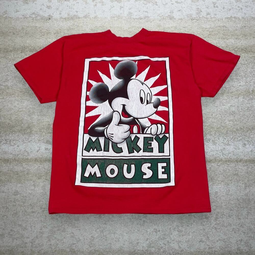 Vintage Disney Red Mickey Mouse Short Sleeve Tee - Picture 1 of 4